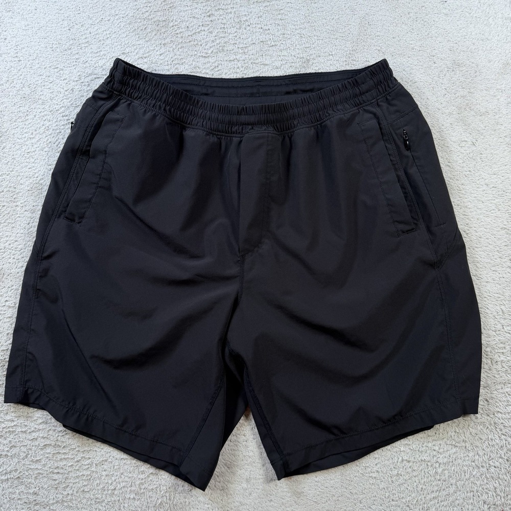 Birddogs Shorts Mens XL Black Long Lined Drawstring Nylon Stretch Active 8"